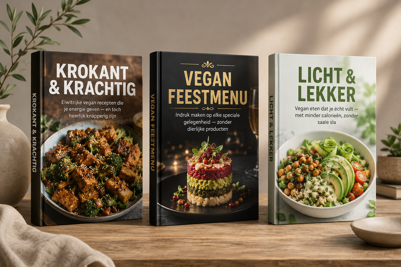 De 3 Bestsellers: Krokant & Krachtig, Vegan Feestmenu en Licht & Lekker